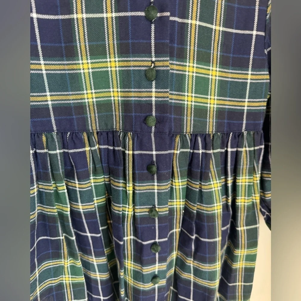 Cyrillus Vintage Girls Plaid Dress Peter Pan Collar Size 3T